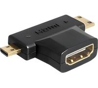 Delock HDMI Splitter - HDMI femelle vers mini HDMI Type C 19 broches, micro HDMI Type D 19 broches mâle