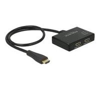 Delock HDMI Splitter - Répartiteur vidéo/audio - 2 x HDMI - de bureau Noir G