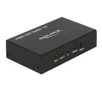 Delock HDMI UHD Splitter 1 x HDMI in > 2 x HDMI out 4K - Répartiteur vidéo/audio - 2 x HDMI - de bureau Noir G