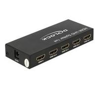 Delock HDMI UHD Splitter 1 x HDMI in > 4 x HDMI out 4K - Répartiteur vidéo/audio - 4 x HDMI - de bureau Noir G