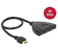 Delock HDMI UHD Switch 3 x HDMI in > 1 x HDMI out 4K - Commutateur vidéo/audio - 3 x HDMI - de bureau