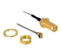 DeLOCK HF Antenna Connection for Installation - Câble d'antenne - I-PEX (M) pour SMA (F) - 20 cm - gris