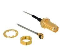 DeLOCK HF Antenna Connection for Installation - Câble d'antenne - I-PEX (M) pour SMA (F) - 20 cm - gris