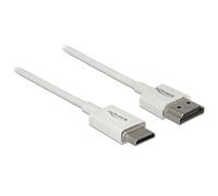 Delock High Speed HDMI with Ethernet - Câble HDMI avec Ethernet - HDMI mâle pour 19 pin mini HDMI Type C mâle - 50 cm - triple blindage - blanc - support 4K