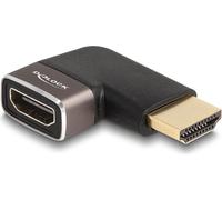 Delock Highspeed - Adaptateur HDMI avec Ethernet - HDMI mâle vers HDMI femelle coudé à gauche - noir/gris - supporte 8K 60 Hz (7680 x 4320)