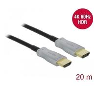 DeLOCK - Highspeed HDMI-Kabel - HDMI (M) bis HDMI (M) - 20,0m - Glasfaser - Schwarz - 4K Unterstützung, Active Optical Cable (AOC) (85015)
