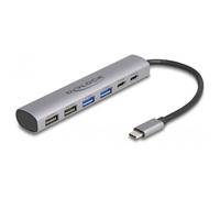 DeLock Hub USB 64232 – 6 ports (4x USB-A femelle + 2x USB-C femelle) USB 3.2 Gen2 10 Gbit/s