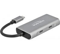 DeLock Hub 63260 – Multiport USB-C (USB 3.1), 4 ports – gris