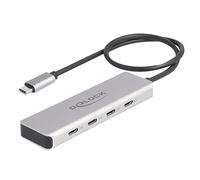 DeLock – Hub USB Type-C 64231 – 10 Gbps, 4x USB Type-C, câble 35 cm, gris