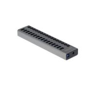 DeLOCK Hub USB 3.2 Gen 1 16 ports Type-A, boîtier métal, 5 Gbps, interrupteurs individuels, USB 2.0 Type-B, Windows, macOS, Linux, ChromeOS