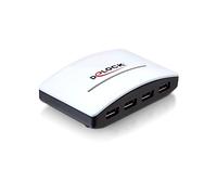 DeLOCK Hub USB 3.2 Gen 1 (3.1 Gen 1) 4 Ports 5000 Mbit/s Noir et Blanc, Alimentation Externe 5V/4A, Compatible Windows/Linux/Mac, 63x100x25mm