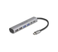 DeLOCK Hub USB 3.2 Gen 1 64232 : 4x USB Type-A, 2x USB Type-C, boîtier aluminium, compatible Windows/macOS, 125 x 25 x 17 mm