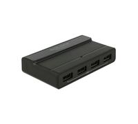 DeLOCK Hub USB 3.2 Gen 2 - 4 Ports Type-A - Interface Hôte Type-C - 10 Gbps - Alimentation Secteur 12V 2A - 92x54x19 mm - Noir - Ref. 64053