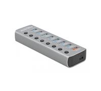 DELOCK 63264 - Hub USB 3.0, 7 ports, USB-B vers 7 x USB-A + 1 x PD, 1 x courant