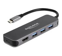 Delock Hub USB à 3 Ports et Sortie HDMI 4K avec USB Type-C™
