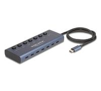 DeLock Hub USB-C 7 ports 5 Gbit/s avec interrupteurs