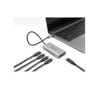DeLOCK Hub USB Type-C 10 Gbps, 4 Ports USB Type-C Femelle, USB PD 85W, Câble 30cm, Boîtier Aluminium, Compatible Windows/macOS/Linux/ChromeOS