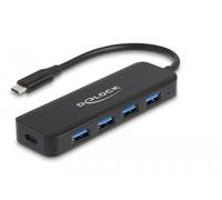 DeLOCK Hub USB Type-C de 4 ports USB 3.2 Gen 1 avec alimentation 85 Watt