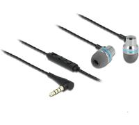 Delock In-Ear Kopfh?rer mit 4 Pin 3,5 mm Klinkenstecker, Mikrofon und Lautst?rkeregler + Quick-Mute Funk... (0?h, Filaire), ?couteurs, Gris