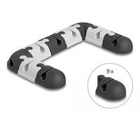 DeLOCK Jeu modulaire Auto-adhésif pour câble 9 pièces Noir/Gris Marque