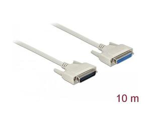 Delock - Kabel seriell - DB-25 (M) zu DB-25 (W) - 10,0m - Daumenschrauben - beige (83678)