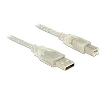 Delock Kabel USB 2.0 A Stecker > USB 2.0 B Stecker transparent 3m