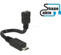 Delock Kabel USB 2.0 Micro-B Stecker > USB 2.0 Micro-B Buchse OTG ShapeCable 0,15 m (83923)