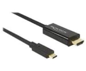 Delock Kabel USB Type-C Stecker > HDMI Stecker (DP Alt Mode) 4K 60 Hz 1 m Schwar