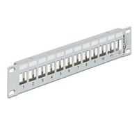 DELOCK 43327 - Tableau de connexion Keystone 10'' 12 ports gris métallique