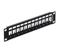 Delock Keystone Patch Panel - Tableau de connexions - noir - 1U - 10" - 12 ports