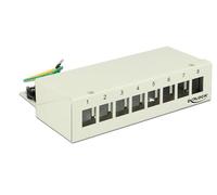 DeLOCK Keystone Desktop Patch Panel - Panneau de brassage - gris clair, RAL 7035 - 8 ports (43336)