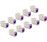 Delock - Keystone-Modul - RJ-45 (W) zu LSA (W) - STP - CAT 6a - violett (Packung mit 10) (88121)