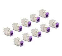 Delock - Keystone-Modul - RJ-45 (W) zu LSA (W) - STP - CAT 6a - violett (Packung mit 10) (88121)