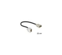 Keystone Module HDMI female > HDMI female 250° with cable - Câble HDMI - HDMI femelle pour HDMI femelle - 22 cm