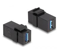 Delock Keystone Module USB 3.0 A Femelle vers USB 3.0 A Femelle Noir