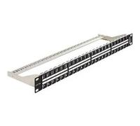 Delock Keystone Patch Panel - Tableau de connexions - noir - 1U - 19" - 48 ports Noir G