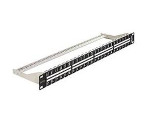 Delock Keystone Patch Panel - Tableau de connexions - noir - 1U - 19" - 48 ports Noir G