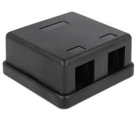 Delock Keystone Surface Mounted Box - Boîtier d'insertion modulaire - noir - 2 ports