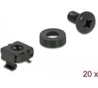 Delock Kit de fixation pour armoire réseau 20 pièces noir, PC : accessoires, Noir