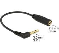 DELOCK Klinkekabel 2,5mm -> 3,5mm 90° Bu/St 0.17m