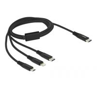 DELOCK Ladekabel 3 in 1 USB-C < Lightning/Micro USB/USB-C 1m