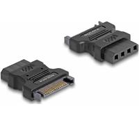 Delock lecteur, alimentation Adaptateur [1x Molex femelle 4 pôles - 1x Alimentation SATA mâle 15 pôles] noir