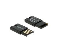 DeLOCK Lecteur Carte Mémoire MicroSD USB 2.0 - Taux Transfert 480 Mbit/s, 1 Emplacement MicroSD/SDHC/SDXC, Hot-Swap, Dimensions 13x28x4mm, Noir
