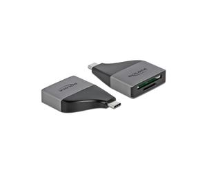 DeLOCK Lecteur Carte USB Type-C 3.2 Gen 1 pour SD/MMC/MicroSD, 5000 Mbit/s, Gris, 35x51x10mm, Compatible SDHC SDXC MiniSD MiniSDHC RS-MMC