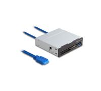 DeLOCK Lecteur Cartes 3.5" USB 3.2 Gen 1 (5 Gbps) 6 Slots CF/SD/MicroSD/MS/xD + USB Type-A Femelle, Boîtier Métal Noir/Gris, Windows/Linux