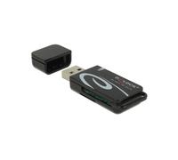 DeLOCK Lecteur de carte mémoire USB 2.0 91602, support SD/MicroSD/MMC, taux transfert 480 Mbit/s, 22x60x11mm, compatible Windows/macOS/Linux/Android/Chrome OS