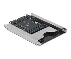 Delock Lecteur de Carte SATA 2,5″ pour Cartes mémoire CFast - Interface SATA 22 Broches - Connecteur SATA 6 GB/s 22 Broches - Compatible avec S.M.A.R.T