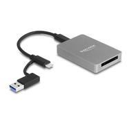 DeLOCK Lecteur de carte USB Type-C dans un boitier en aluminium pour cartes de mémoire CFexpress ou XQD