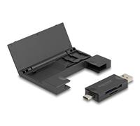 DeLock Lecteur de cartes mémoire SD et microSD USB 5 Gb/s avec étui de rangement
