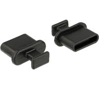 DELOCK Lot de 10 bouchons anti-poussière USB type C avec poignée noire